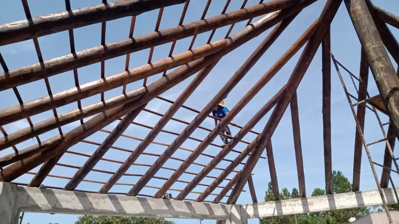 Obra de estrutura de madeira 8